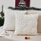 Christmas Pillow Covers 18" x 18" Set of 2, Soft Plush Faux Rabbit Fur with 3D Embroidery Snowflake Design, Throw Pillow Covers for Sofa, Winter Holiday Christmas Decor,Skin-Friendly